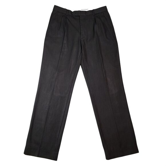 Eddie Domani Straight Leg Trousers 36 x 32 Mens 4 Pocket Pleated Slate Grey - Picture 1 of 10